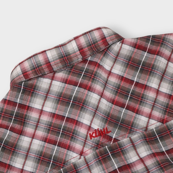 Kuhl Mens Shirt XL Short Sleeve Button Up Plaid Metal Buttons Breathable - Picture 6 of 7